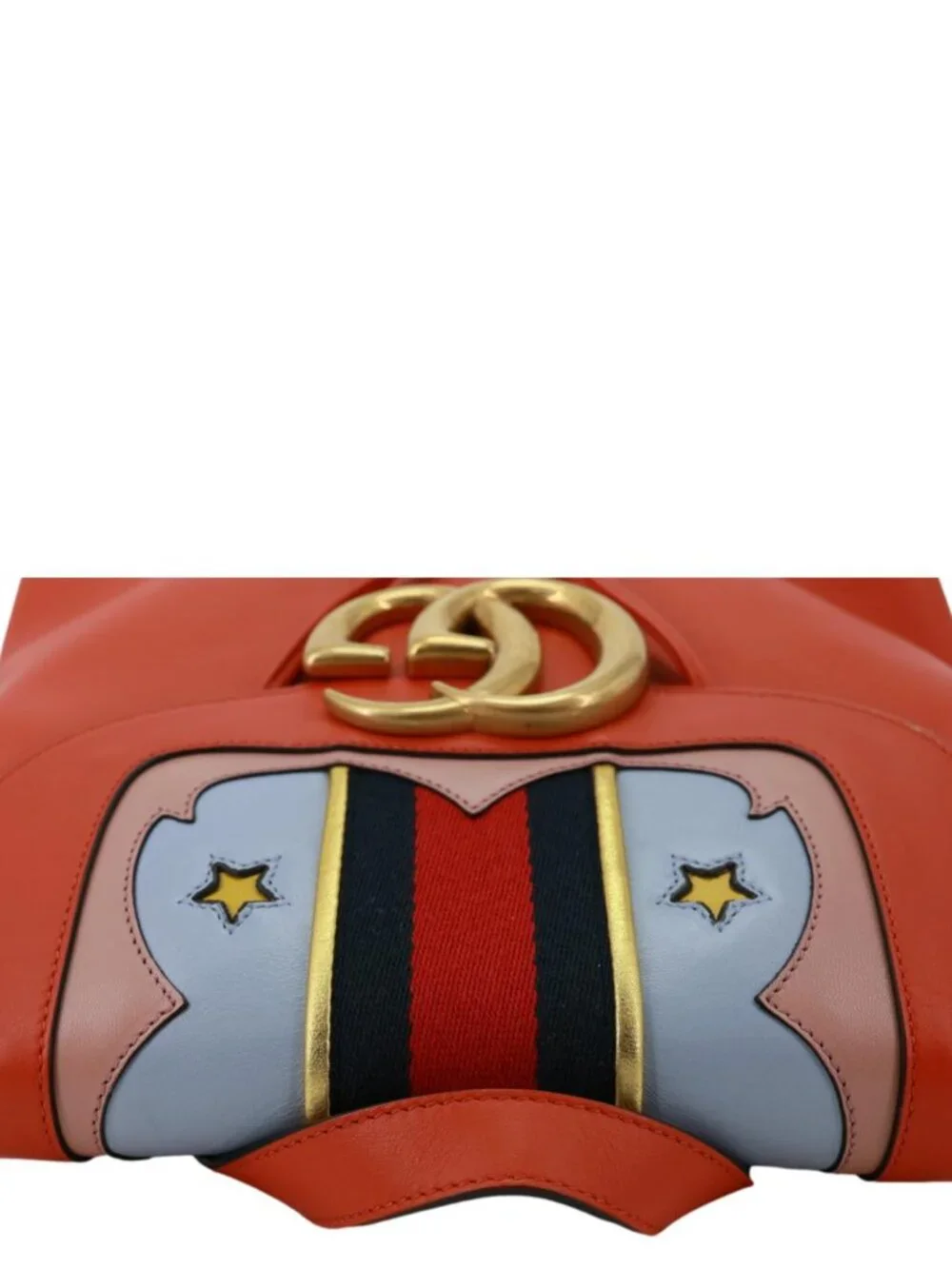 Gucci  Web Heart GG Marmont Leather Backpack Orange 432265